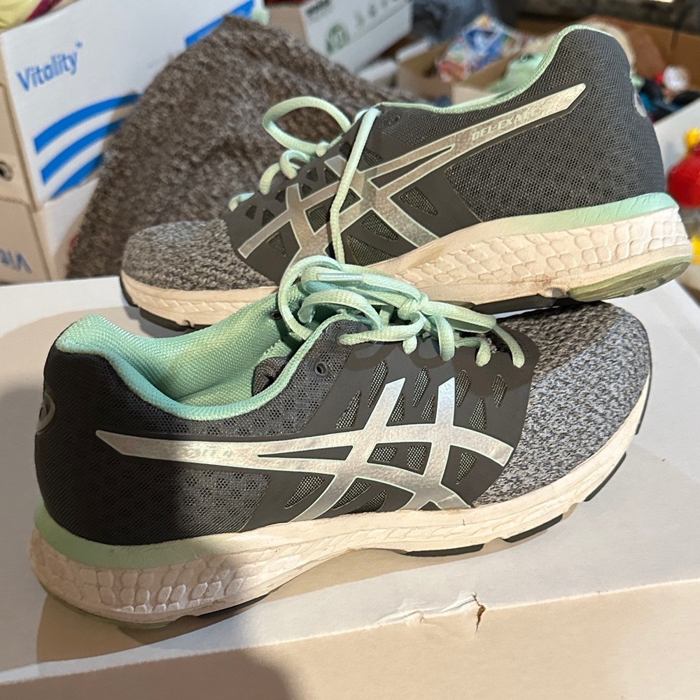 ASICS Women's Mint and Gray Athletic Shoes